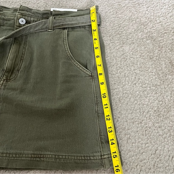 🌴NWT American Eagle Women's Army Green Skirt with Belt Size 12 - Picture 7 of 8